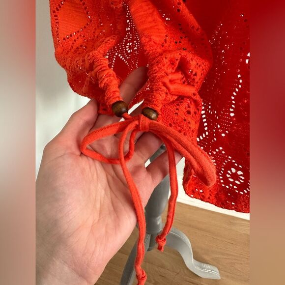 Denim & Co. Beach Swim Cover Up Orange Dress Vacation Resort Wear size Medium - Picture 9 of 9